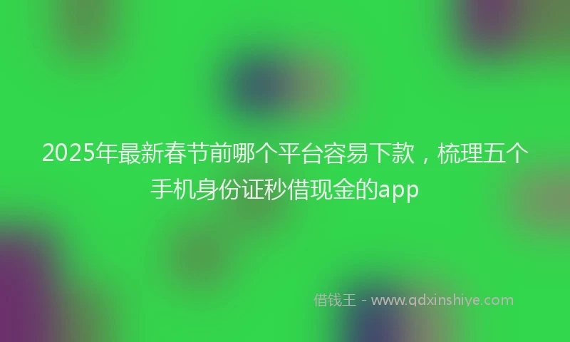 2025年最新春节前哪个平台容易下款，梳理五个手机身份证秒借现金的app