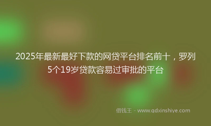 2025年最新最好下款的网贷平台排名前十，罗列5个19岁贷款容易过审批的平台