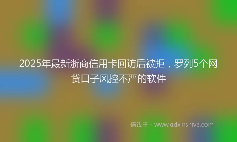 2025年最新浙商信用卡回访后被拒，罗列5个网贷口子风控不严的软件