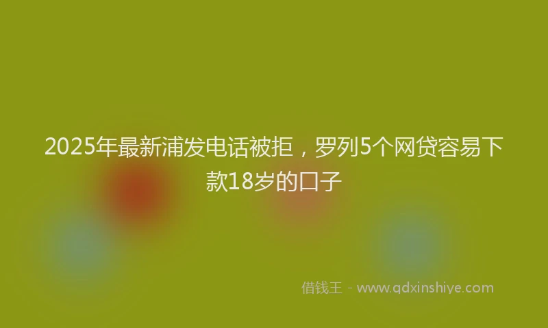 2025年最新浦发电话被拒，罗列5个网贷容易下款18岁的口子