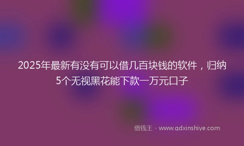 2025年最新有没有可以借几百块钱的软件，归纳5个无视黑花能下款一万元口子