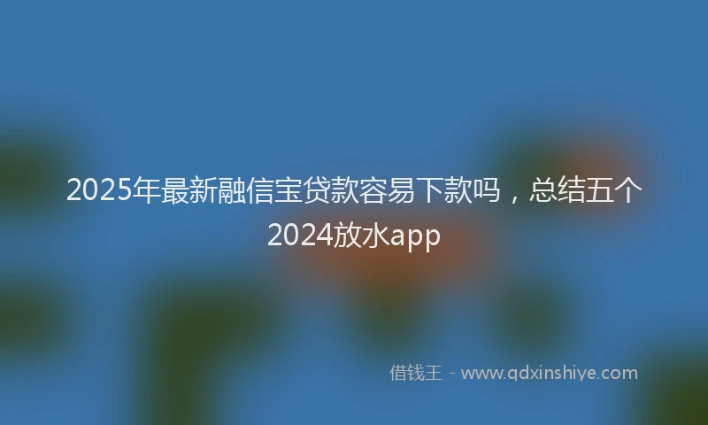 2025年最新融信宝贷款容易下款吗，总结五个2024放水app
