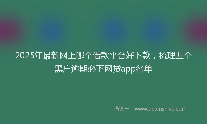2025年最新网上哪个借款平台好下款，梳理五个黑户逾期必下网贷app名单