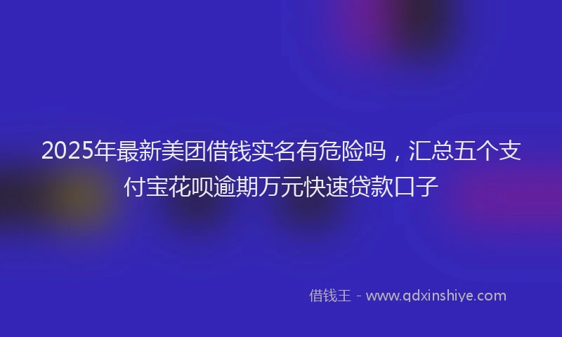 2025年最新美团借钱实名有危险吗，汇总五个支付宝花呗逾期万元快速贷款口子