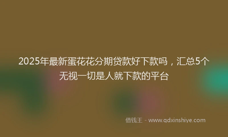 2025年最新蛋花花分期贷款好下款吗，汇总5个无视一切是人就下款的平台