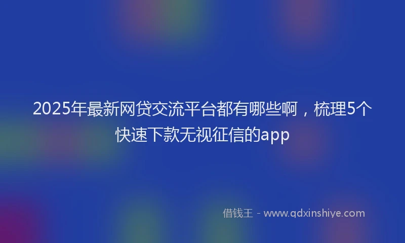 2025年最新网贷交流平台都有哪些啊，梳理5个快速下款无视征信的app