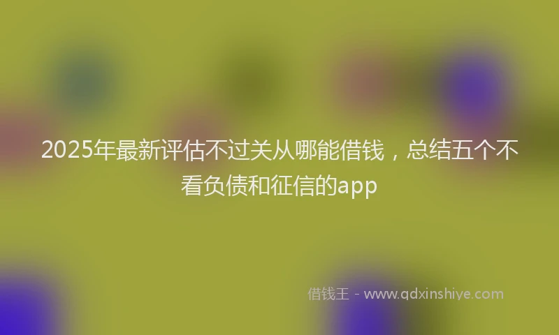 2025年最新评估不过关从哪能借钱，总结五个不看负债和征信的app