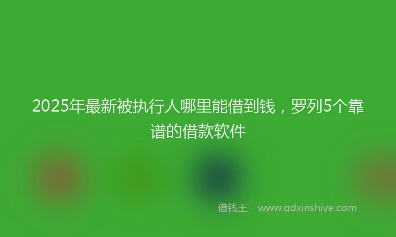 2025年最新被执行人哪里能借到钱，罗列5个靠谱的借款软件