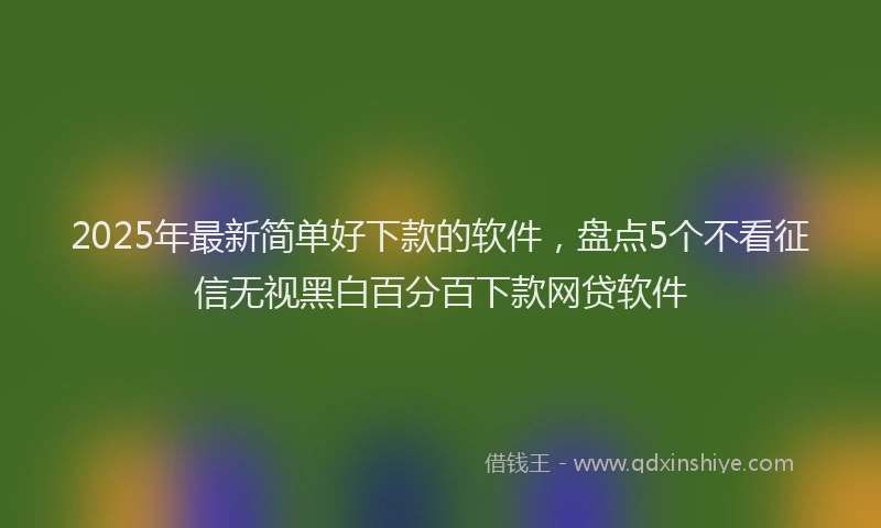 2025年最新简单好下款的软件，盘点5个不看征信无视黑白百分百下款网贷软件