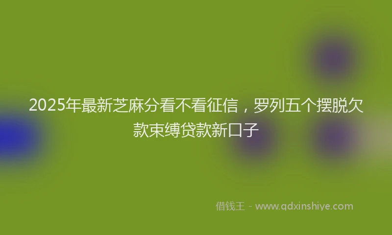 2025年最新芝麻分看不看征信，罗列五个摆脱欠款束缚贷款新口子