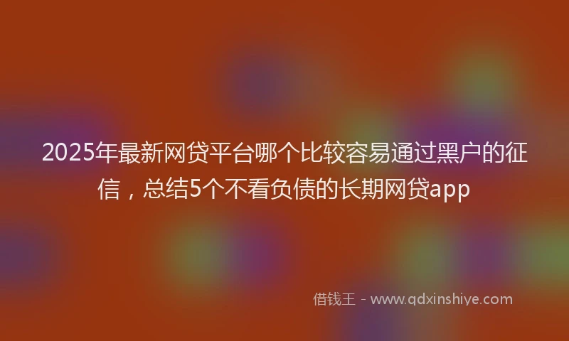 2025年最新网贷平台哪个比较容易通过黑户的征信，总结5个不看负债的长期网贷app