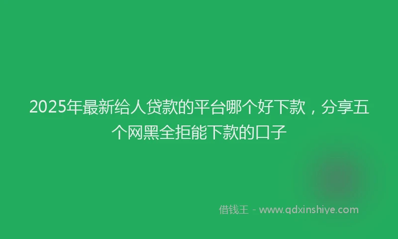 2025年最新给人贷款的平台哪个好下款，分享五个网黑全拒能下款的口子