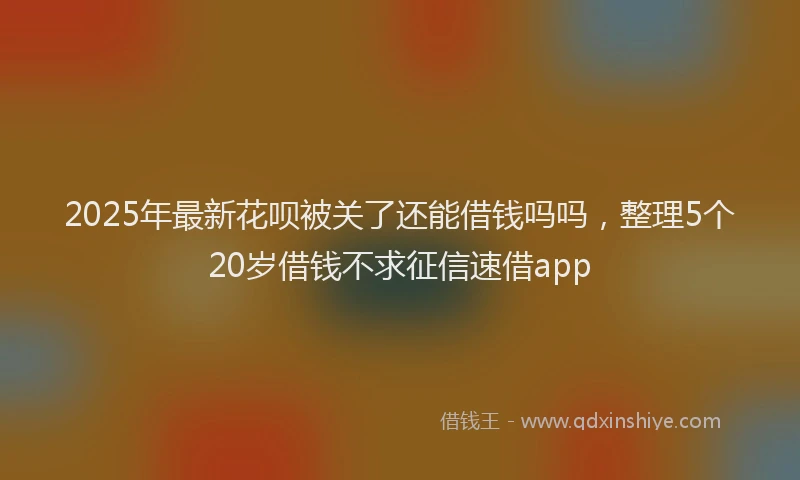 2025年最新花呗被关了还能借钱吗吗，整理5个20岁借钱不求征信速借app
