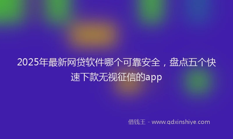 2025年最新网贷软件哪个可靠安全，盘点五个快速下款无视征信的app