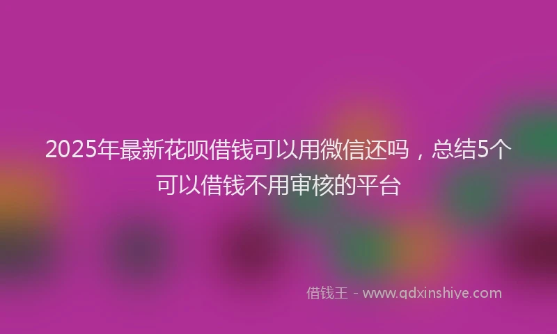 2025年最新花呗借钱可以用微信还吗，总结5个可以借钱不用审核的平台