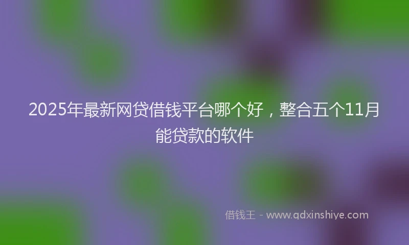 2025年最新网贷借钱平台哪个好，整合五个11月能贷款的软件