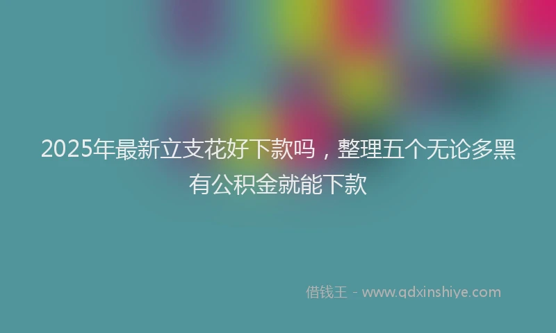 2025年最新立支花好下款吗，整理五个无论多黑有公积金就能下款