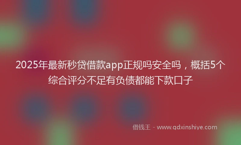 2025年最新秒贷借款app正规吗安全吗，概括5个综合评分不足有负债都能下款口子