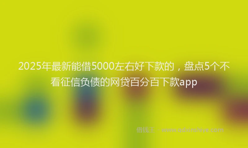 2025年最新能借5000左右好下款的，盘点5个不看征信负债的网贷百分百下款app