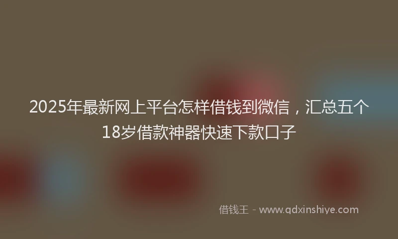 2025年最新网上平台怎样借钱到微信，汇总五个18岁借款神器快速下款口子