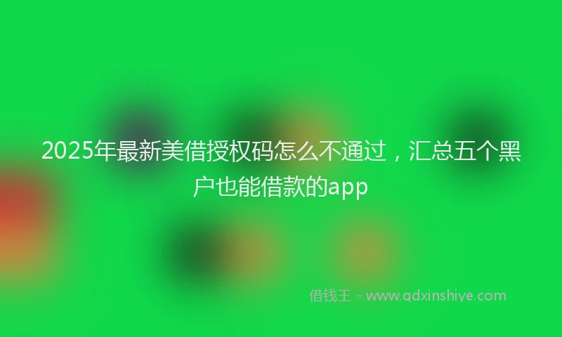 2025年最新美借授权码怎么不通过，汇总五个黑户也能借款的app