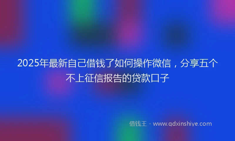 2025年最新自己借钱了如何操作微信，分享五个不上征信报告的贷款口子