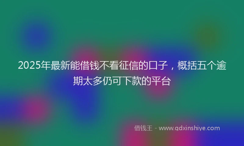 2025年最新能借钱不看征信的口子，概括五个逾期太多仍可下款的平台