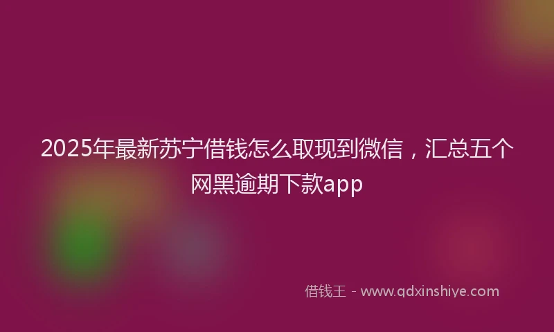 2025年最新苏宁借钱怎么取现到微信，汇总五个网黑逾期下款app