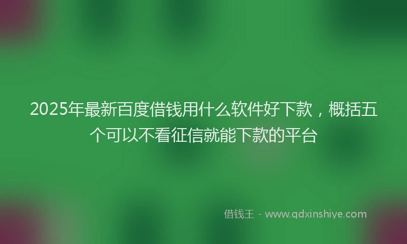 2025年最新百度借钱用什么软件好下款，概括五个可以不看征信就能下款的平台