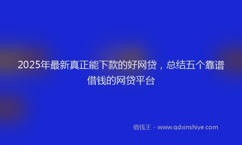 2025年最新真正能下款的好网贷，总结五个靠谱借钱的网贷平台