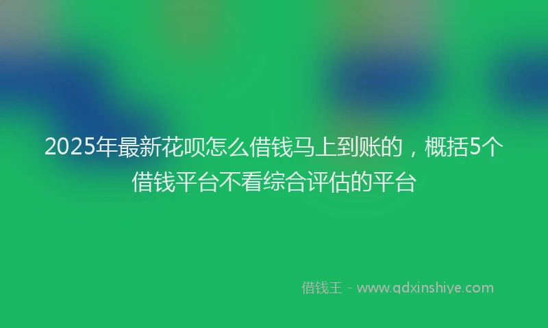 2025年最新花呗怎么借钱马上到账的，概括5个借钱平台不看综合评估的平台