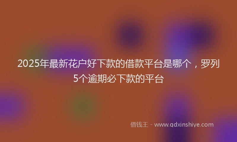 2025年最新花户好下款的借款平台是哪个，罗列5个逾期必下款的平台