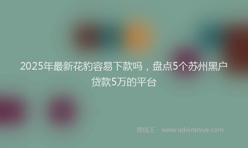 2025年最新花豹容易下款吗，盘点5个苏州黑户贷款5万的平台