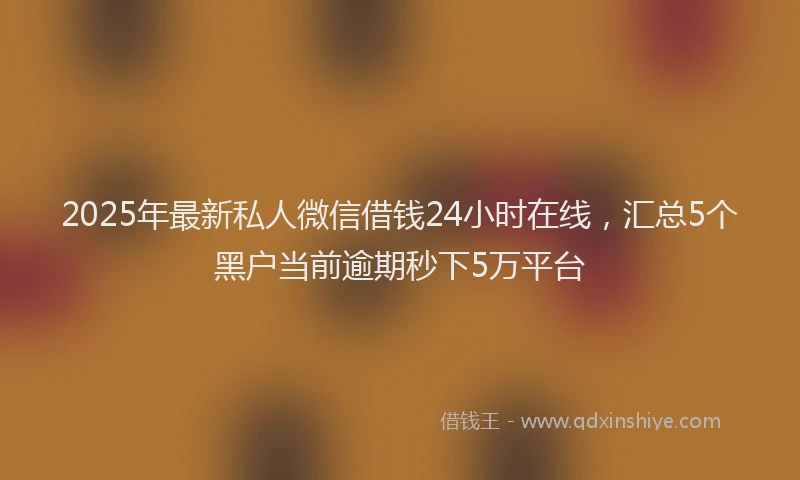 2025年最新私人微信借钱24小时在线，汇总5个黑户当前逾期秒下5万平台