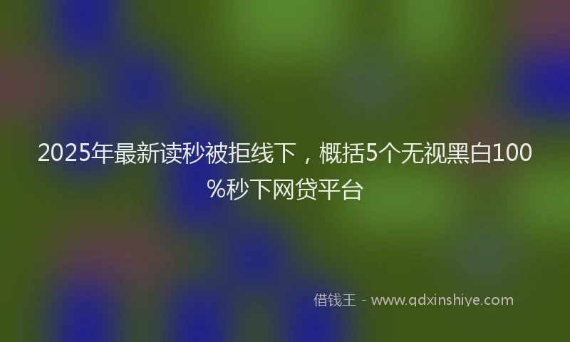 2025年最新读秒被拒线下，概括5个无视黑白100%秒下网贷平台