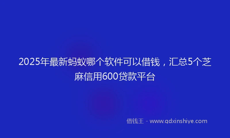 2025年最新蚂蚁哪个软件可以借钱，汇总5个芝麻信用600贷款平台