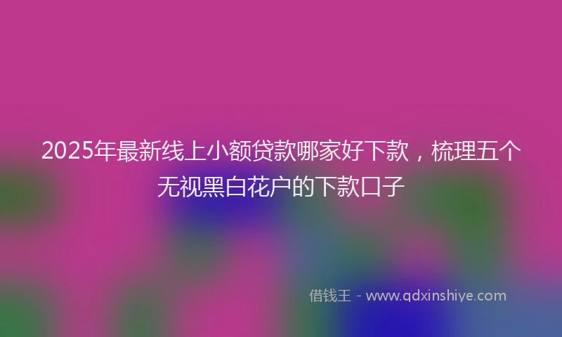 2025年最新线上小额贷款哪家好下款，梳理五个无视黑白花户的下款口子