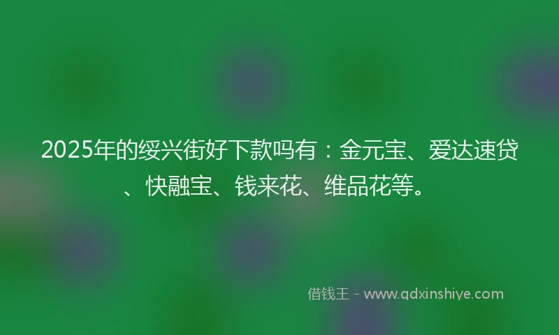 2025年的绥兴街好下款吗有：金元宝、爱达速贷、快融宝、钱来花、维品花等。