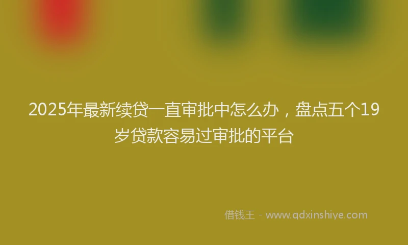 2025年最新续贷一直审批中怎么办，盘点五个19岁贷款容易过审批的平台