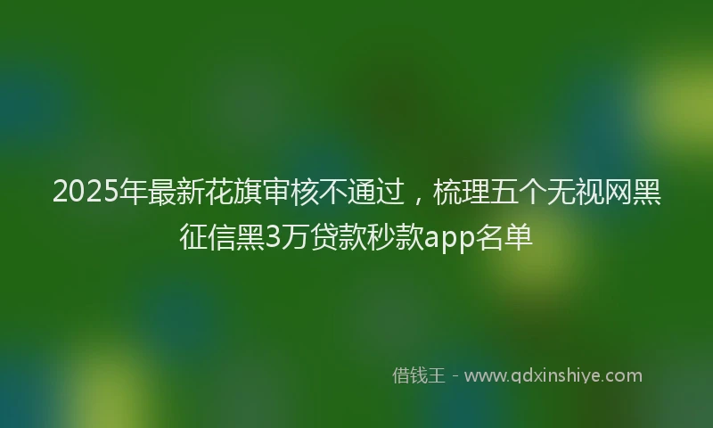2025年最新花旗审核不通过，梳理五个无视网黑征信黑3万贷款秒款app名单