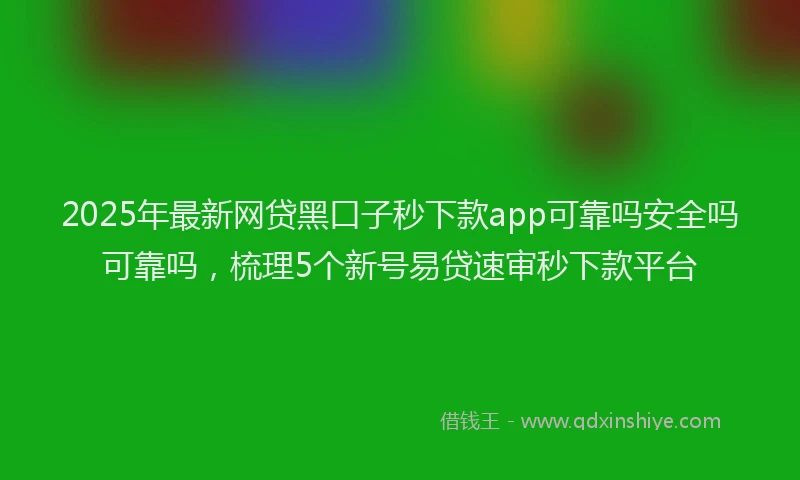 2025年最新网贷黑口子秒下款app可靠吗安全吗可靠吗，梳理5个新号易贷速审秒下款平台