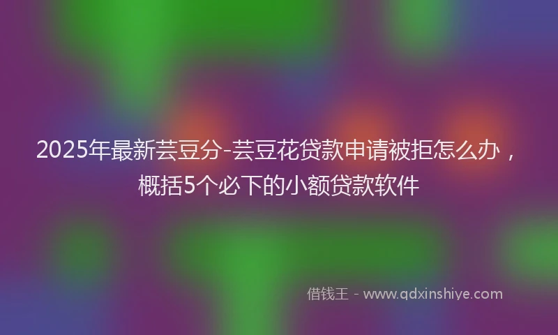 2025年最新芸豆分-芸豆花贷款申请被拒怎么办，概括5个必下的小额贷款软件