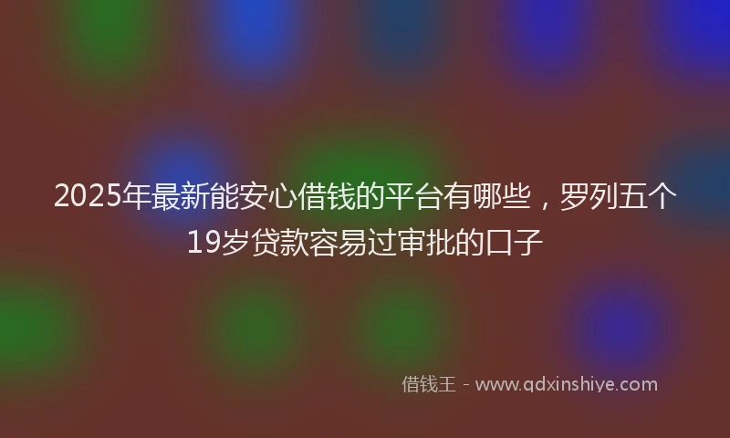 2025年最新能安心借钱的平台有哪些，罗列五个19岁贷款容易过审批的口子
