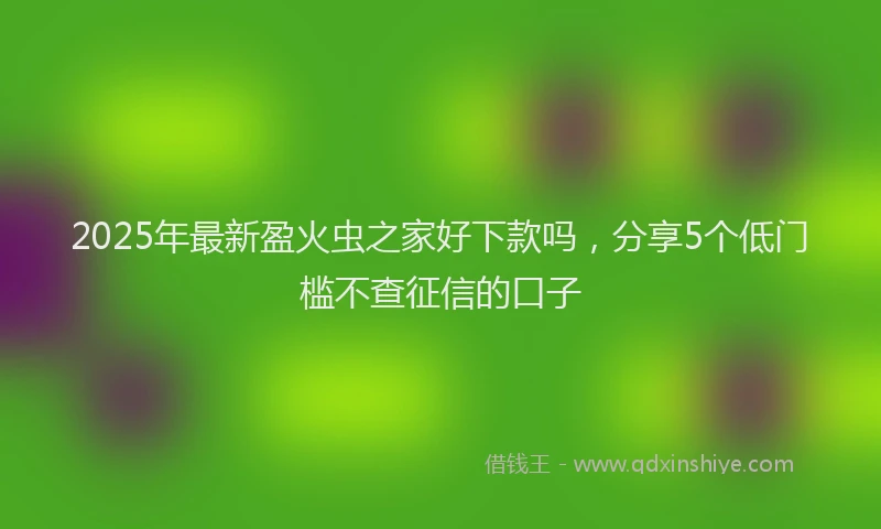 2025年最新盈火虫之家好下款吗，分享5个低门槛不查征信的口子