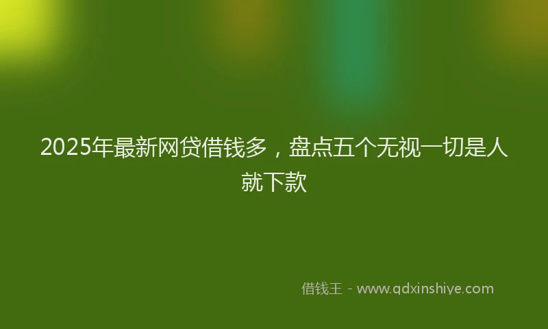 2025年最新网贷借钱多，盘点五个无视一切是人就下款