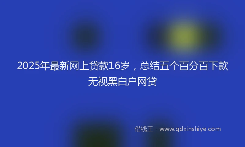 2025年最新网上贷款16岁，总结五个百分百下款无视黑白户网贷