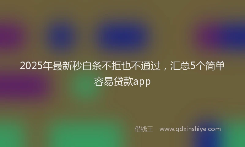 2025年最新秒白条不拒也不通过，汇总5个简单容易贷款app