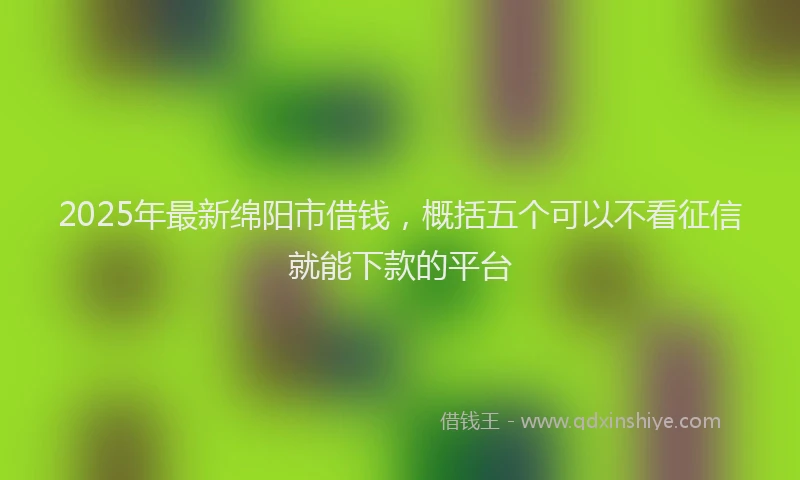 2025年最新绵阳市借钱，概括五个可以不看征信就能下款的平台