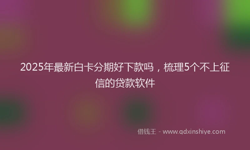 2025年最新白卡分期好下款吗，梳理5个不上征信的贷款软件