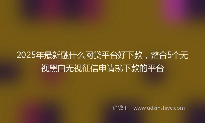 2025年最新融什么网贷平台好下款，整合5个无视黑白无视征信申请就下款的平台